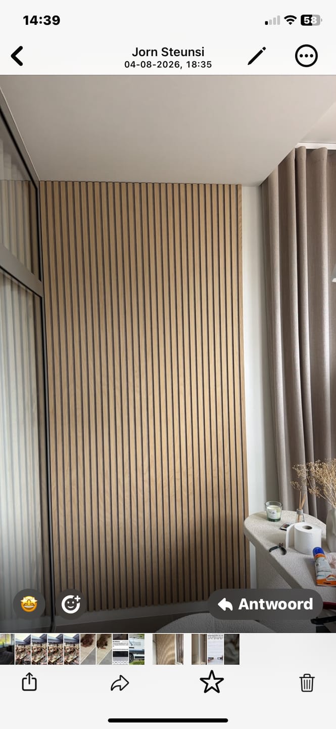 Customer photo review of Akoestisch paneel - Klassiek Licht Eiken Beige Vilt
