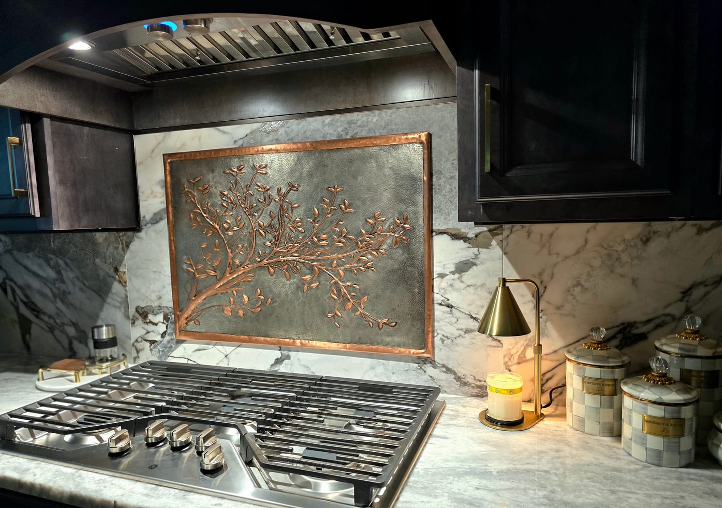 Customer photo review of Copper Stove Backsplash