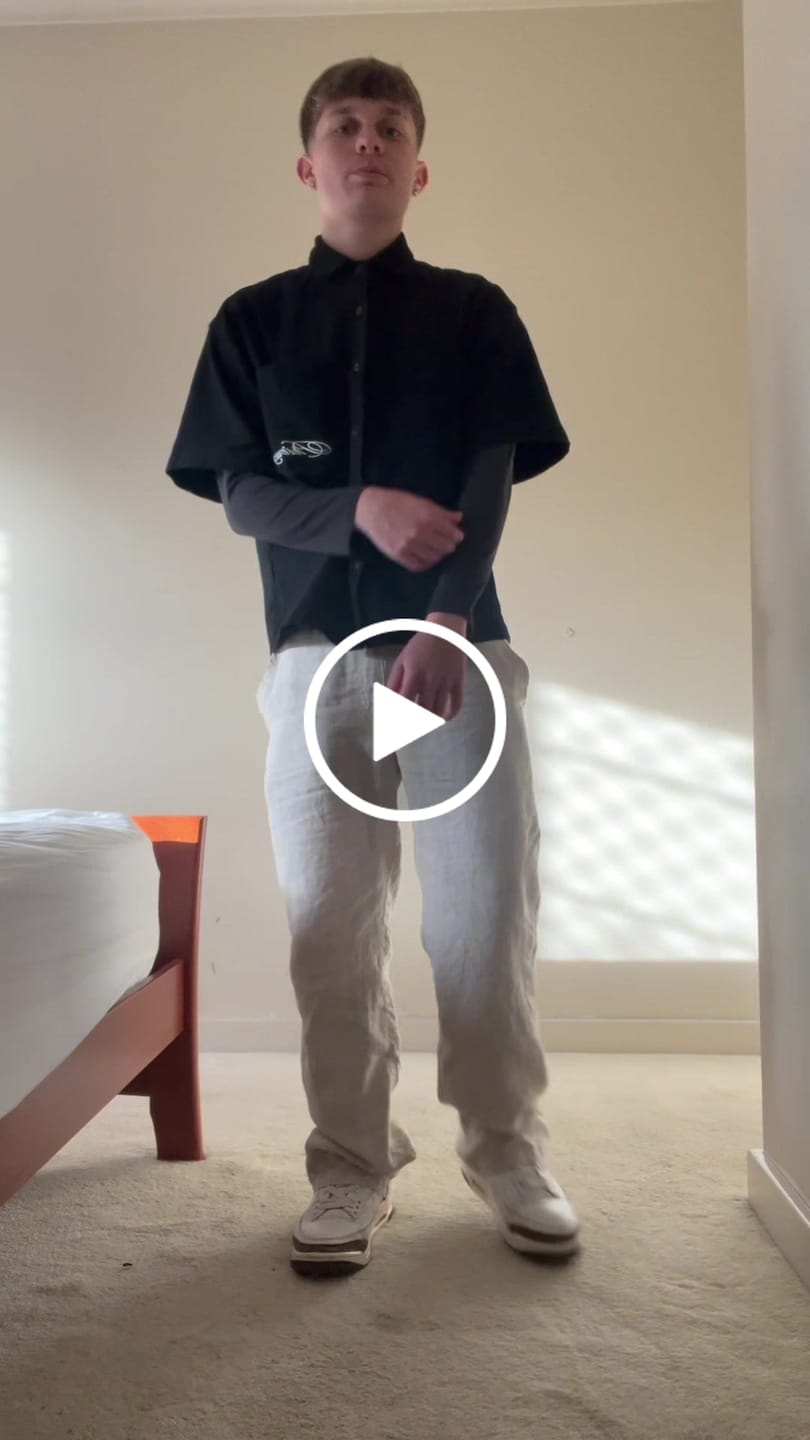 Customer video review of Boxy Linen Shirt - Black