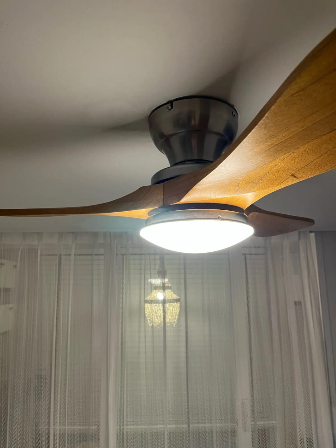 Customer photo review of Solid Wood Blade Ceiling Fan Light With Integrated LED and DC Motor