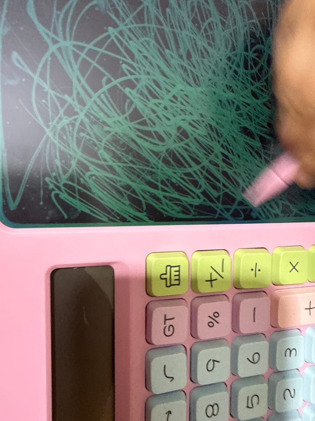 Customer photo review of Unique Calculator with Re-useable Notepad - (Random Color)