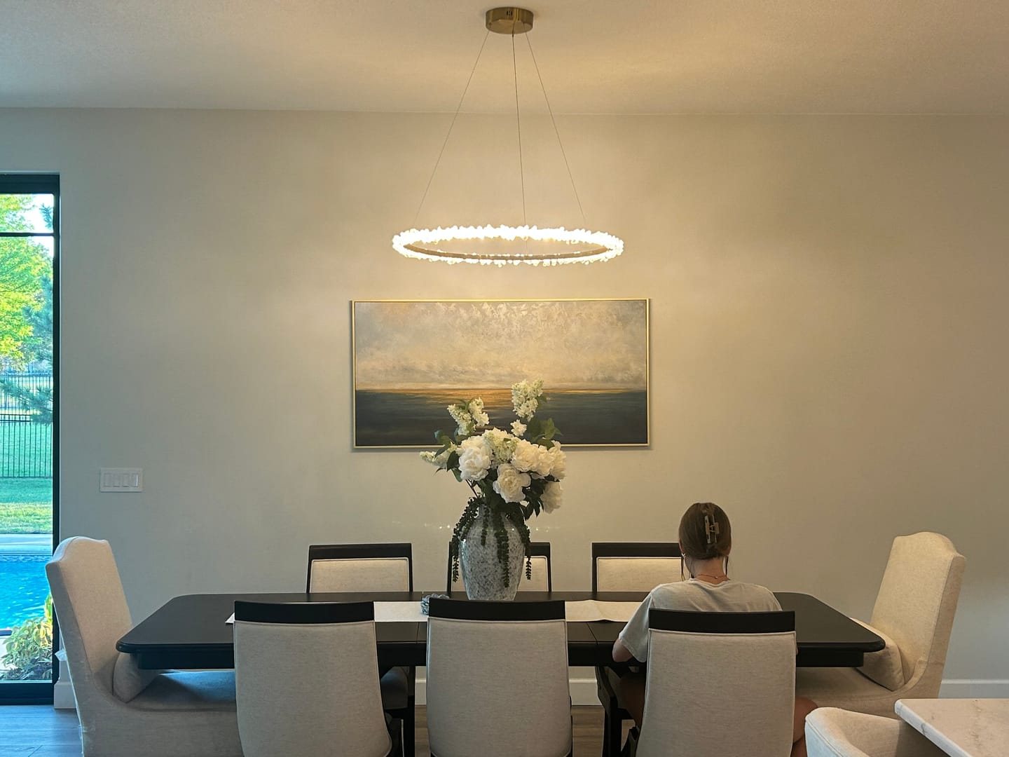 Customer photo review of Blue and Gold Abstract Wall Art #VA208