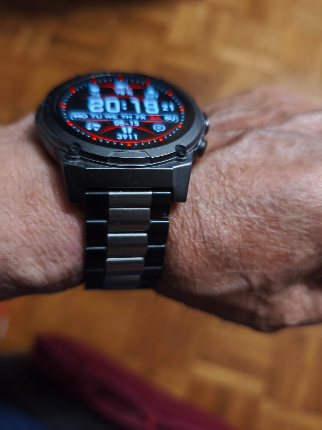 Customer photo review of Bracelet acier noir/argenté