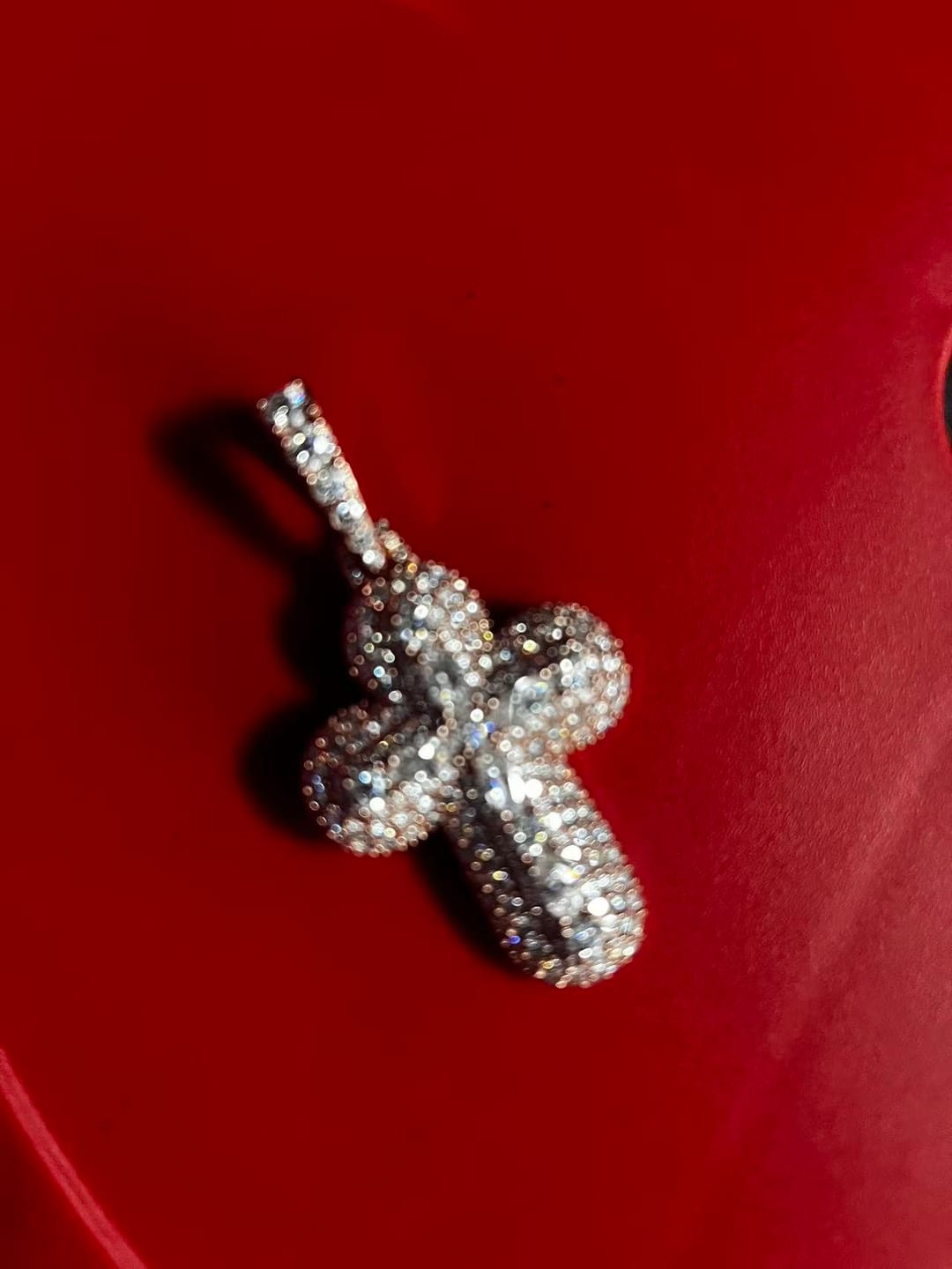 Customer photo review of Marquise Stone Iced Out VVS Moissanite Cross Pendant