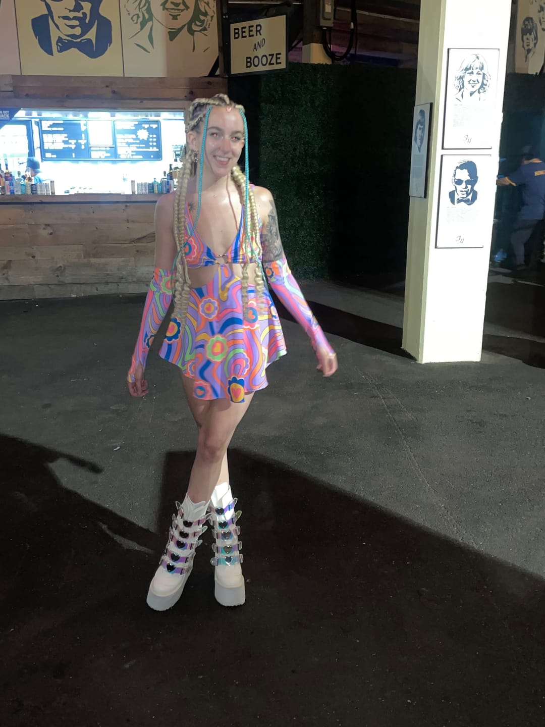 Customer photo review of Groovy Hearts Cut Out Skater Dress