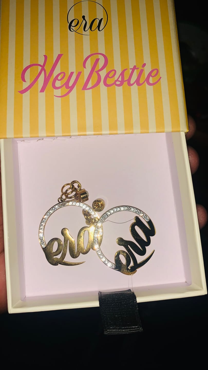 Customer photo review of Gold Muse Drop Hoops