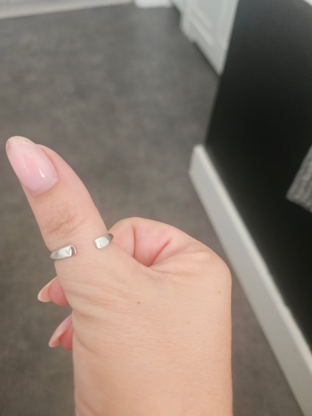 Customer photo review of Double Initial Ring
