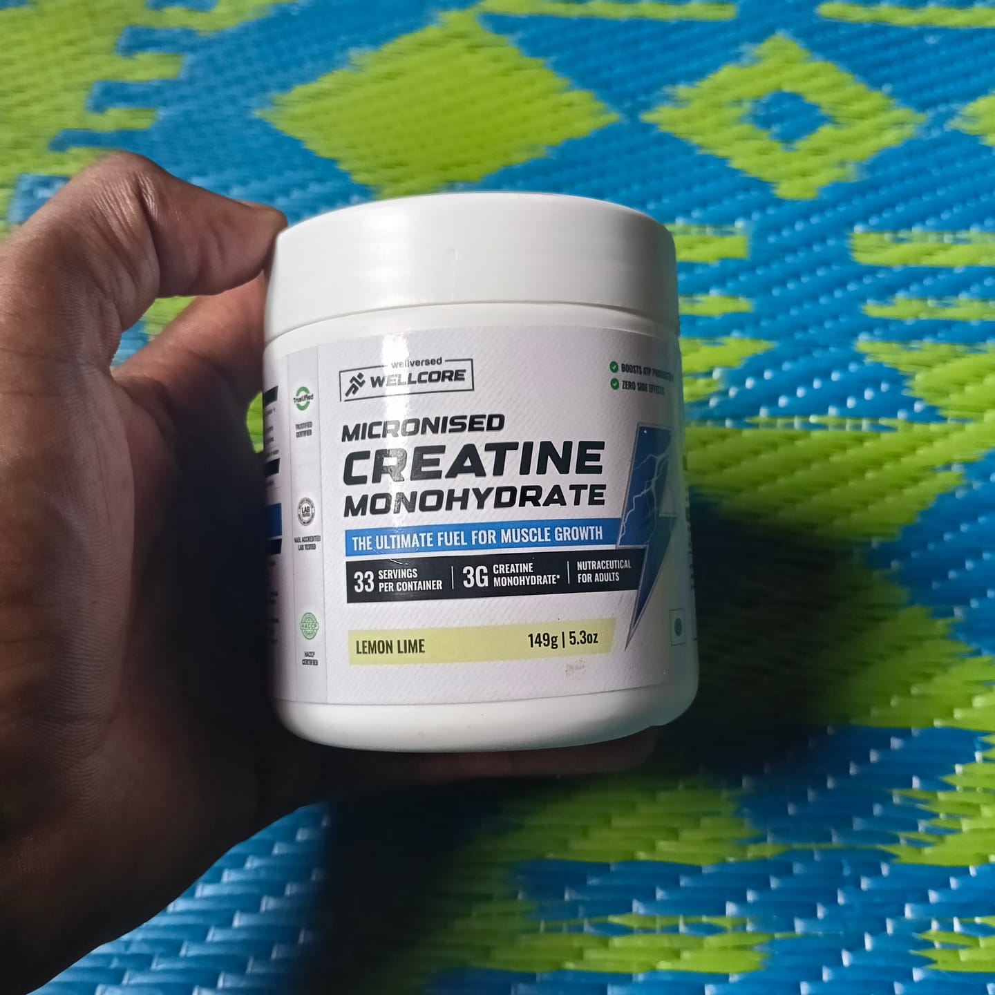 Customer photo review of Wellcore - Pure Micronised Creatine Monohydrate | Lemon Lime (149g, 33 servings)