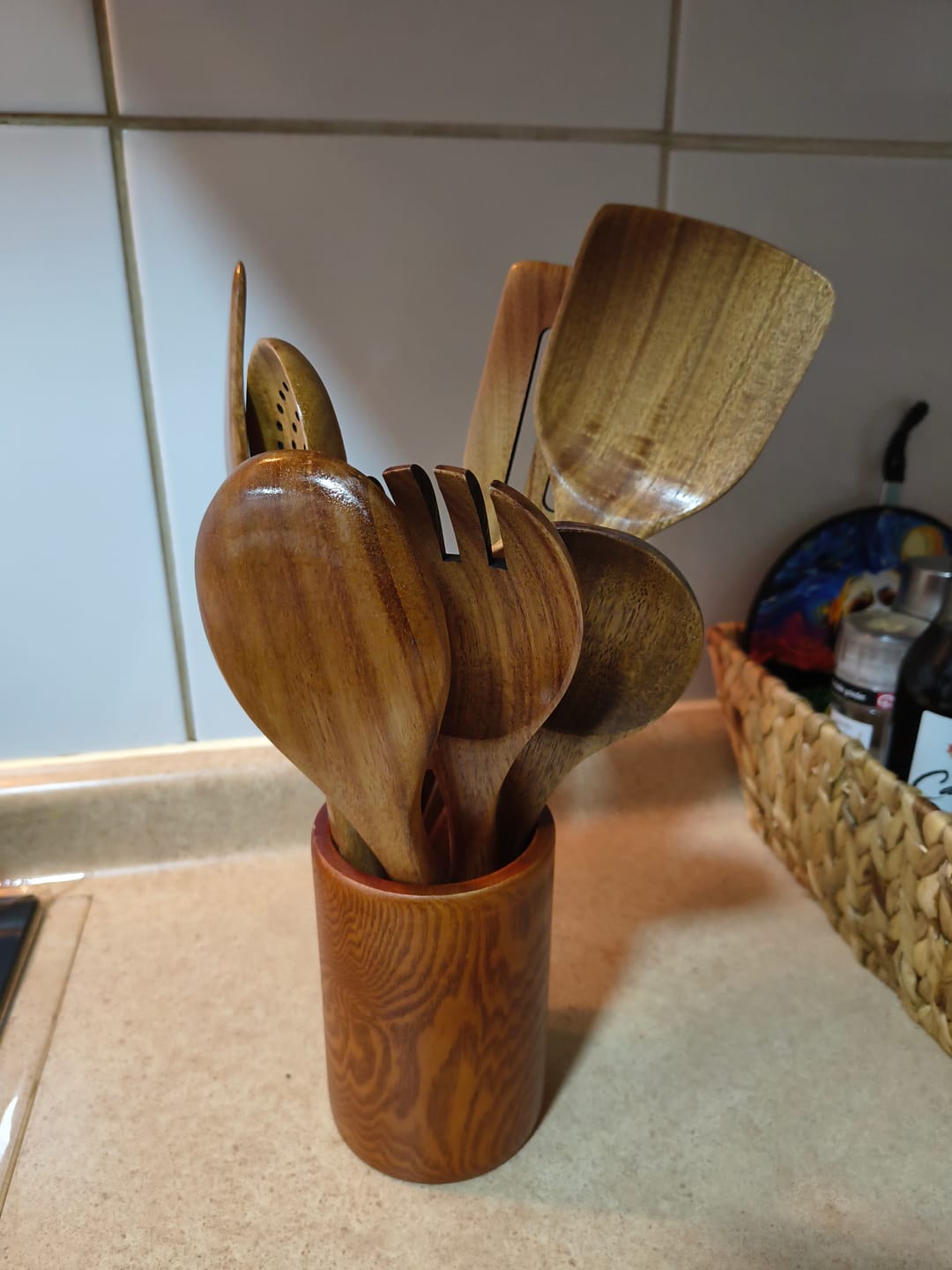 Customer photo review of Set de Utensilios de Cocina 8 pzs Madera Natural