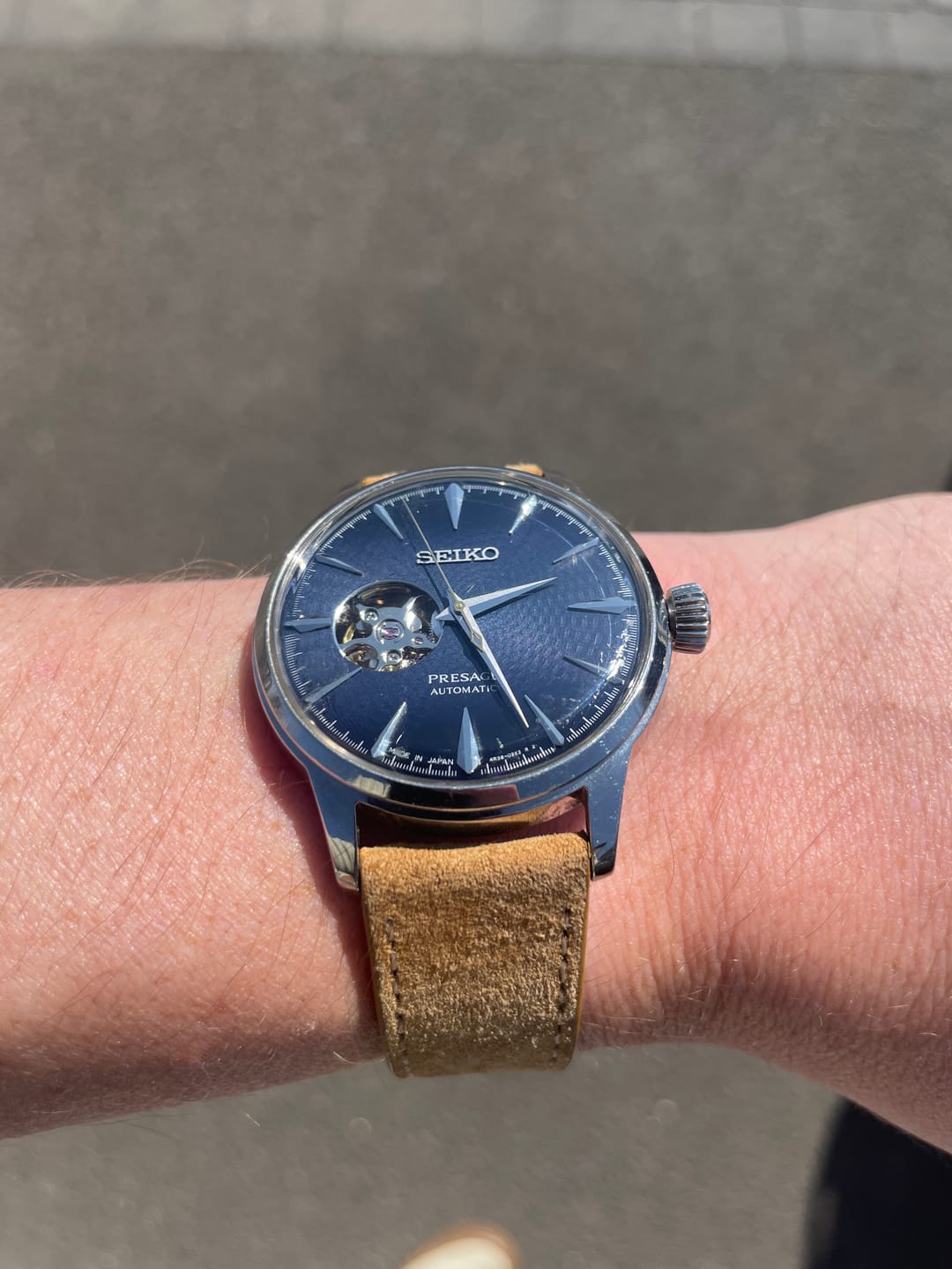 Customer photo review of Suede Watch Strap Premium Hand-made