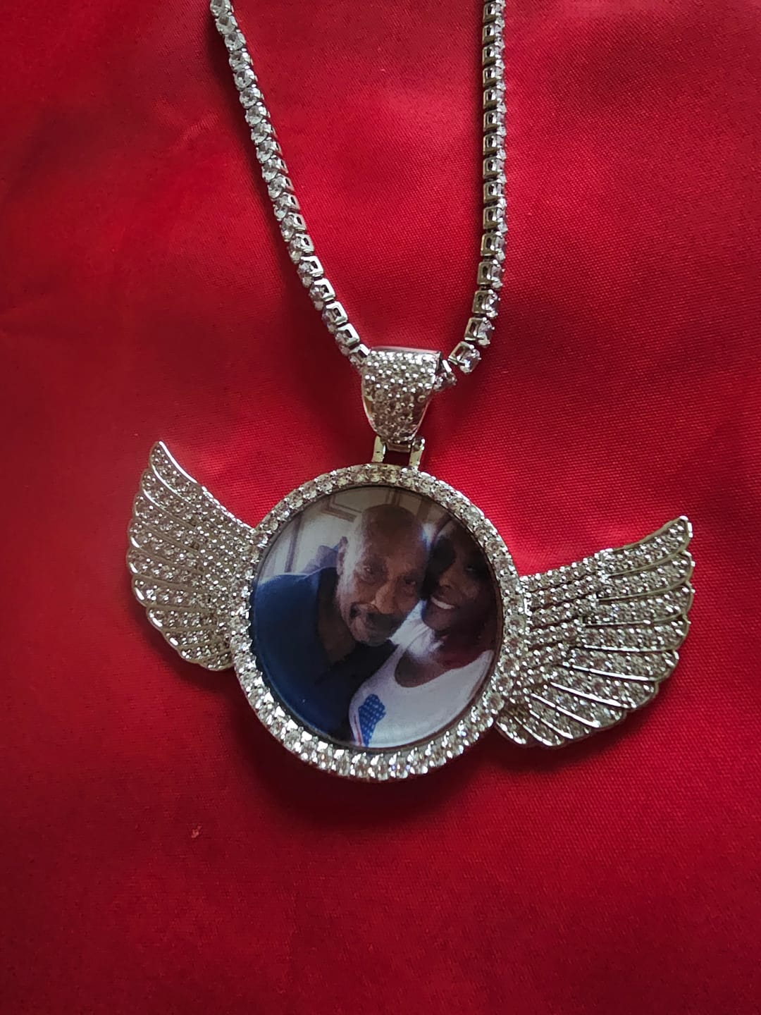Customer photo review of Iced Angel Photo Pendant Chain