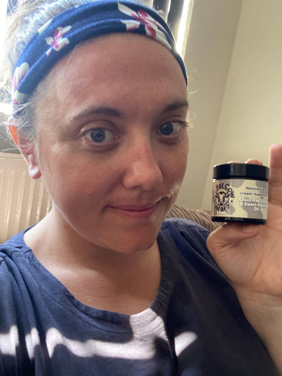 Customer photo review of Whipped Grass-Fed Tallow Face Cream | With Sweet Almond Oil