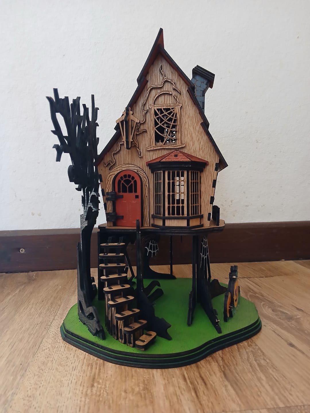 Customer photo review of Halloween Pumpkin House Haunted Mansion SVG Laser Cut