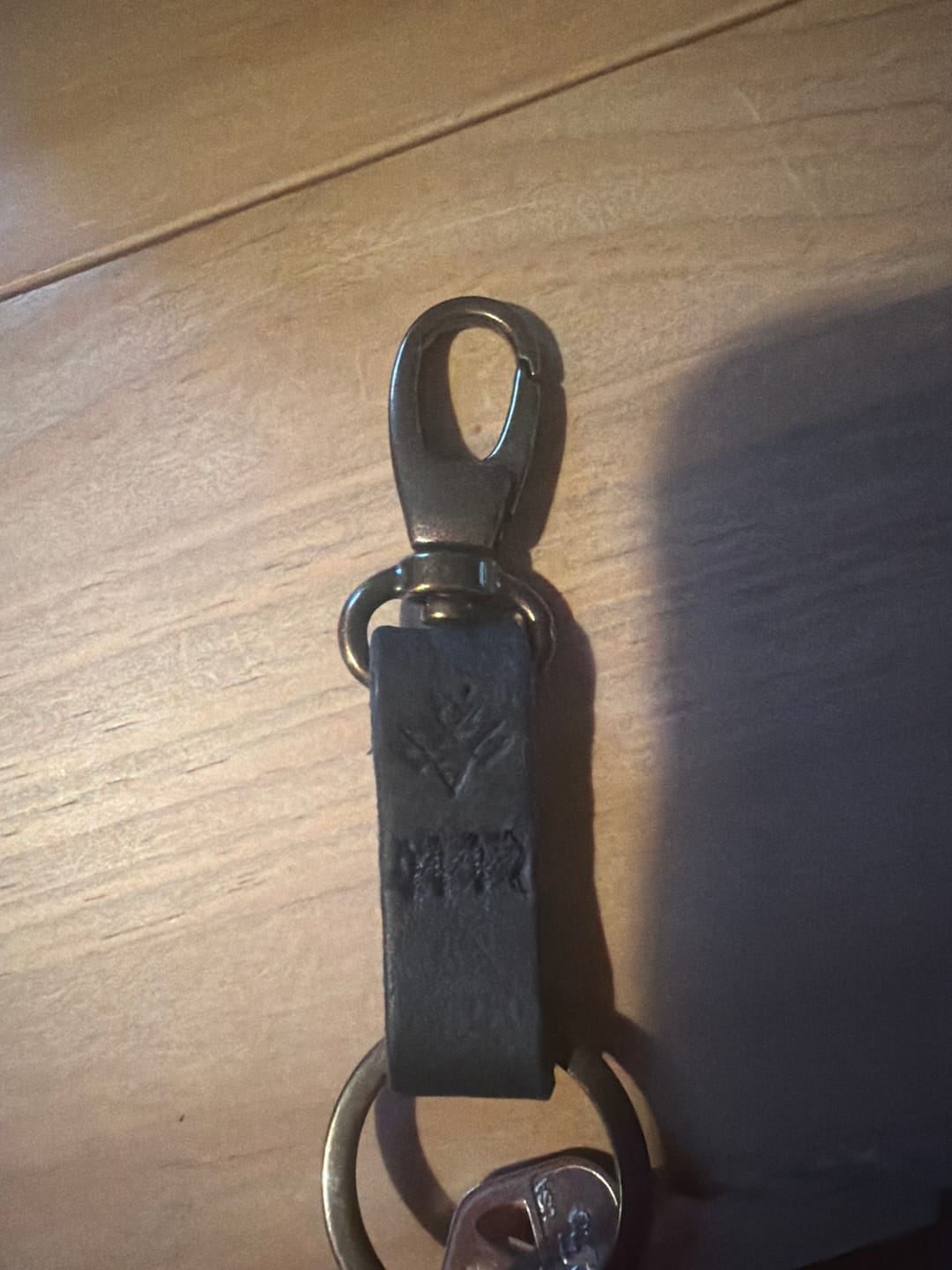 Customer photo review of Floral Navy Keychain