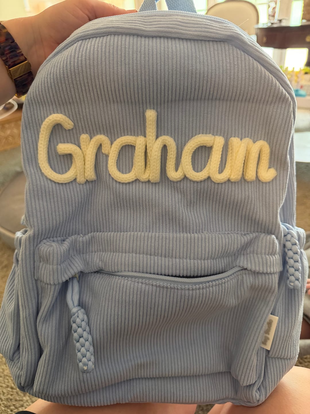 Customer photo review of K&C - Personalized Knitted Backpack