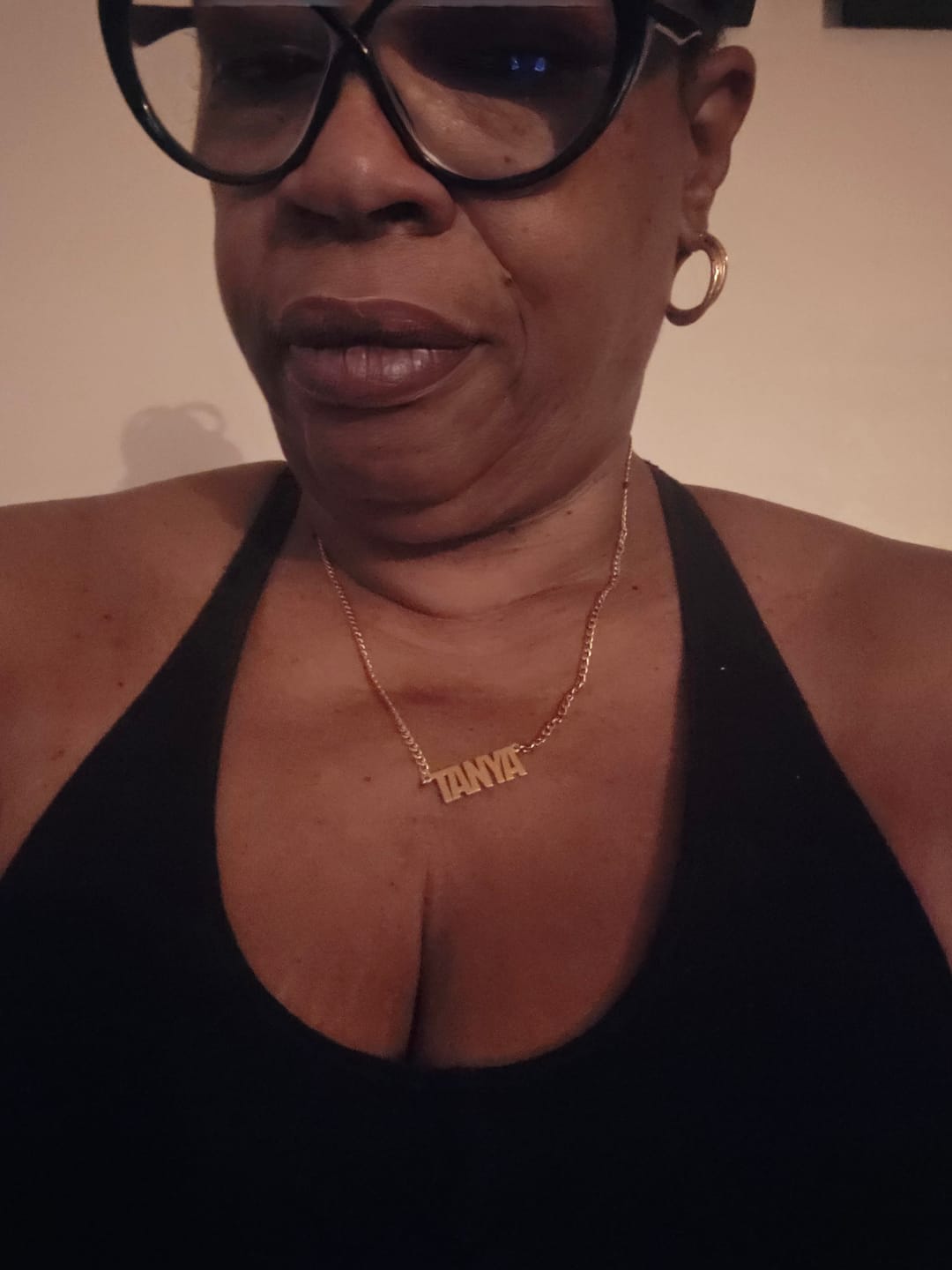 Customer photo review of Block Name Necklace w/ Cuban Chain