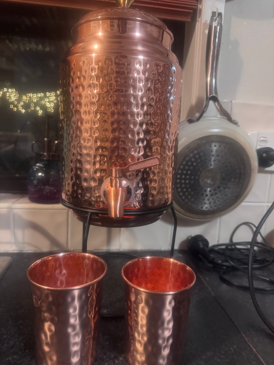 Customer photo review of 5L Pure Copper Water Dispenser with 100ml Cups & Stand