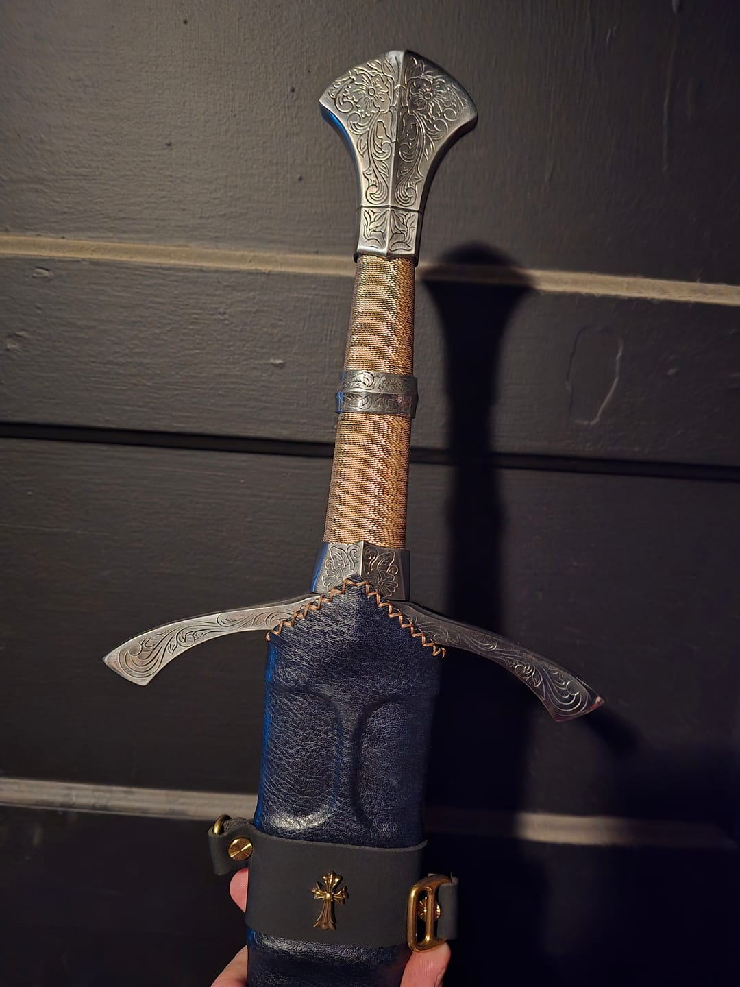 Customer photo review of The Moonlit Hand and a Half Sword (golden color handle version)