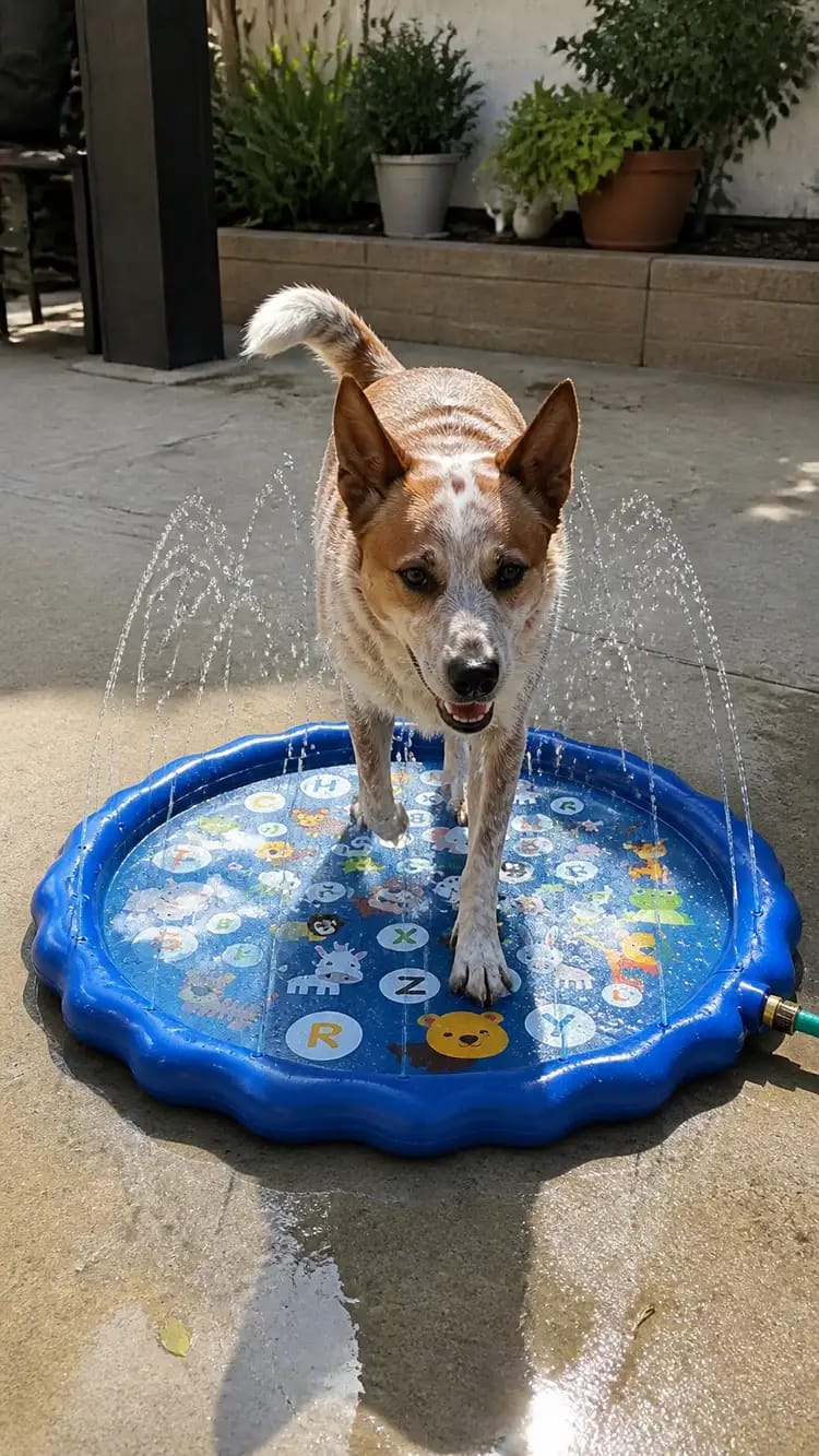 Customer photo review of AquaPaw Dog Splash Pad & Sprinkler Mat