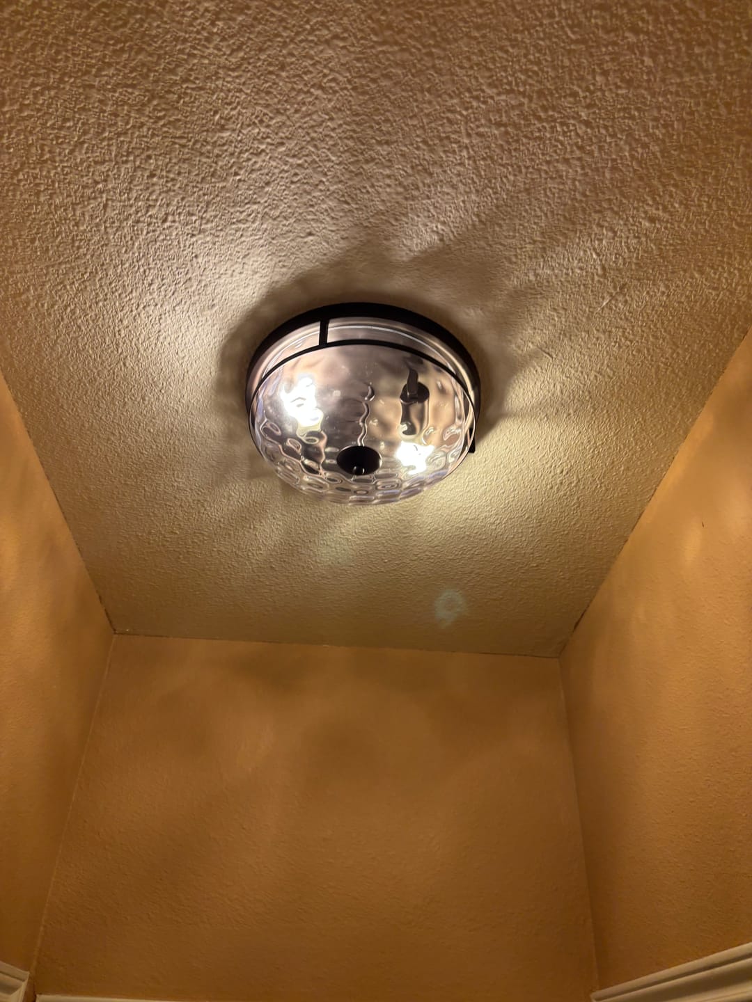 Customer photo review of 2-Light Water Glass Round Flush Mount Ceiling Light