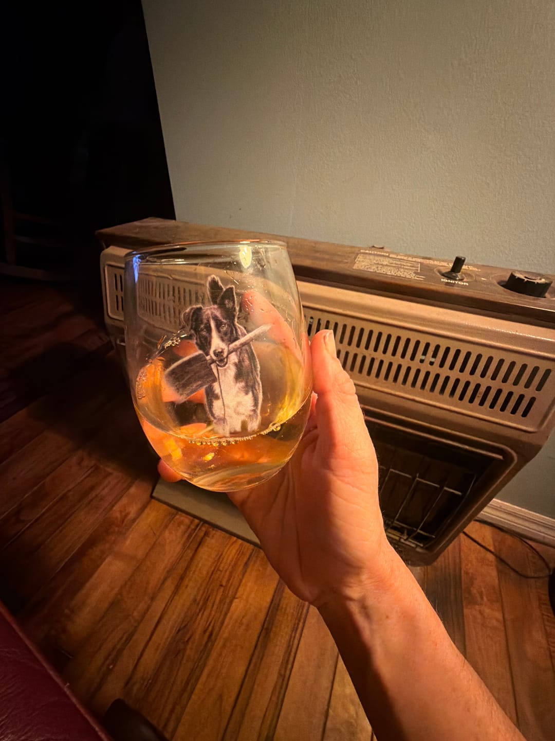 Customer photo review of Charcoal - Personalized Wine Glass