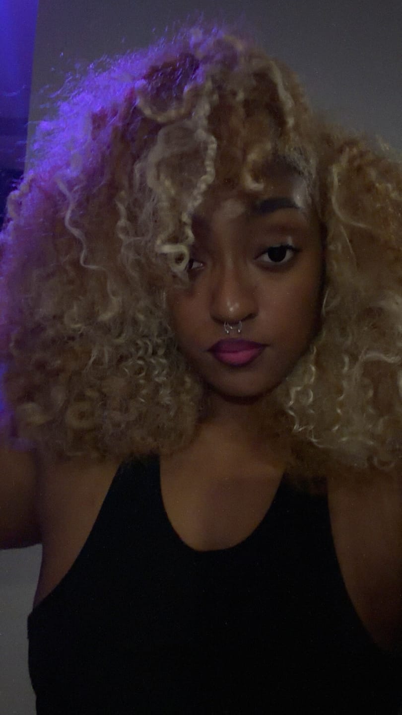 Customer photo review of Halloween black block Prescription Colored Contact Lenses