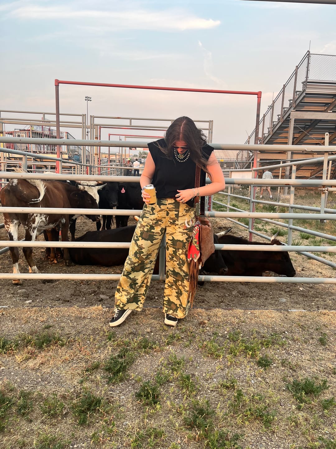Customer photo review of Wild Rose Camo Jeans