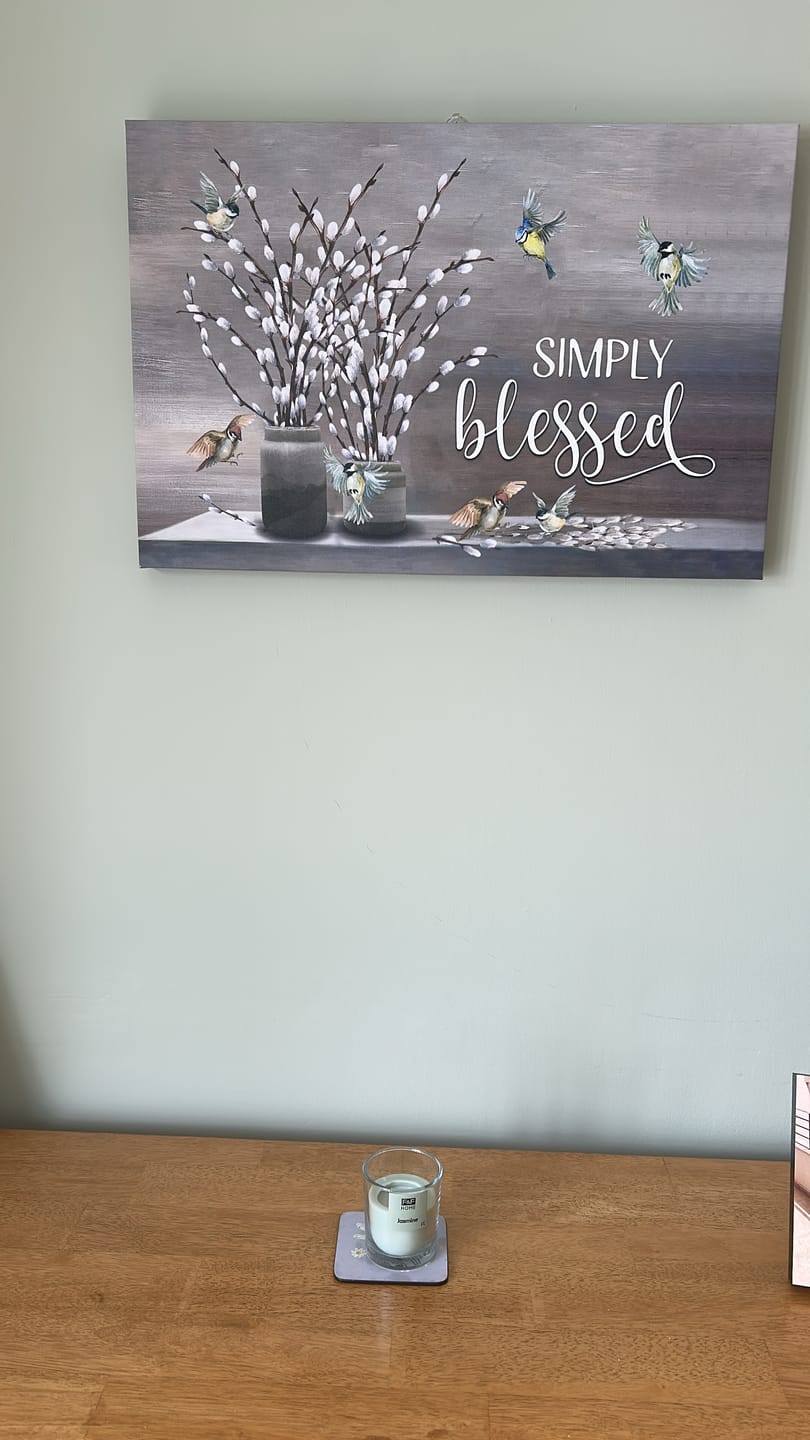 Customer photo review of Simply Blessed Wall Art Canvas - Christian Wall Art