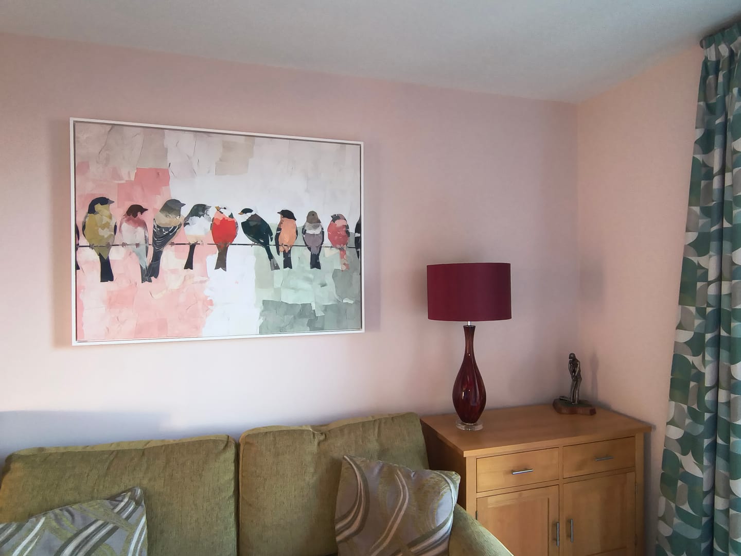 Customer photo review of Songbirds On A Wire Canvas Print