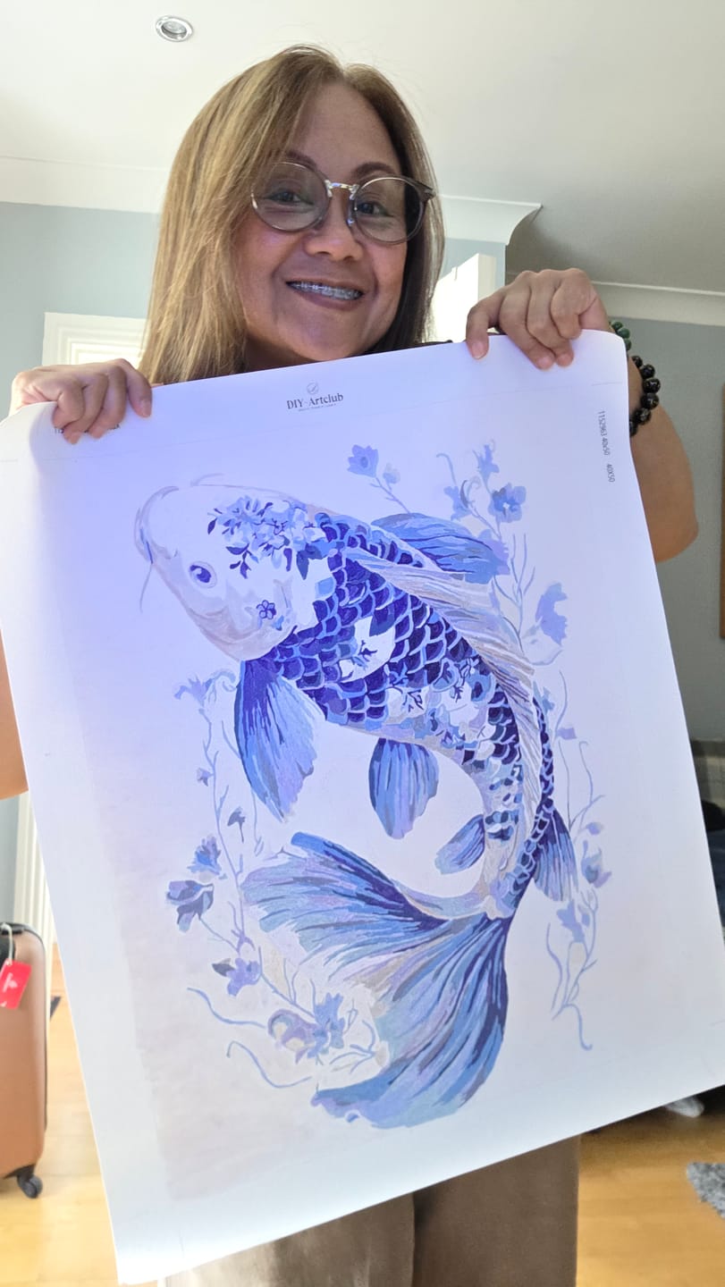 Customer photo review of Porcelain Koi | Paint by Number