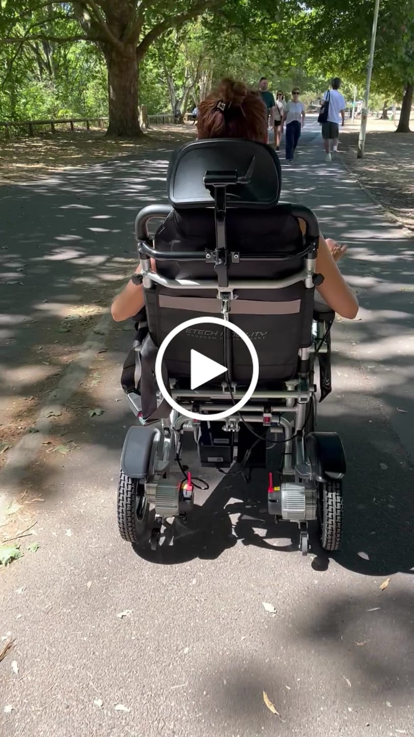 Customer video review of Reclining Automatic Folding Electric Wheelchair Freedom Elite AFMR