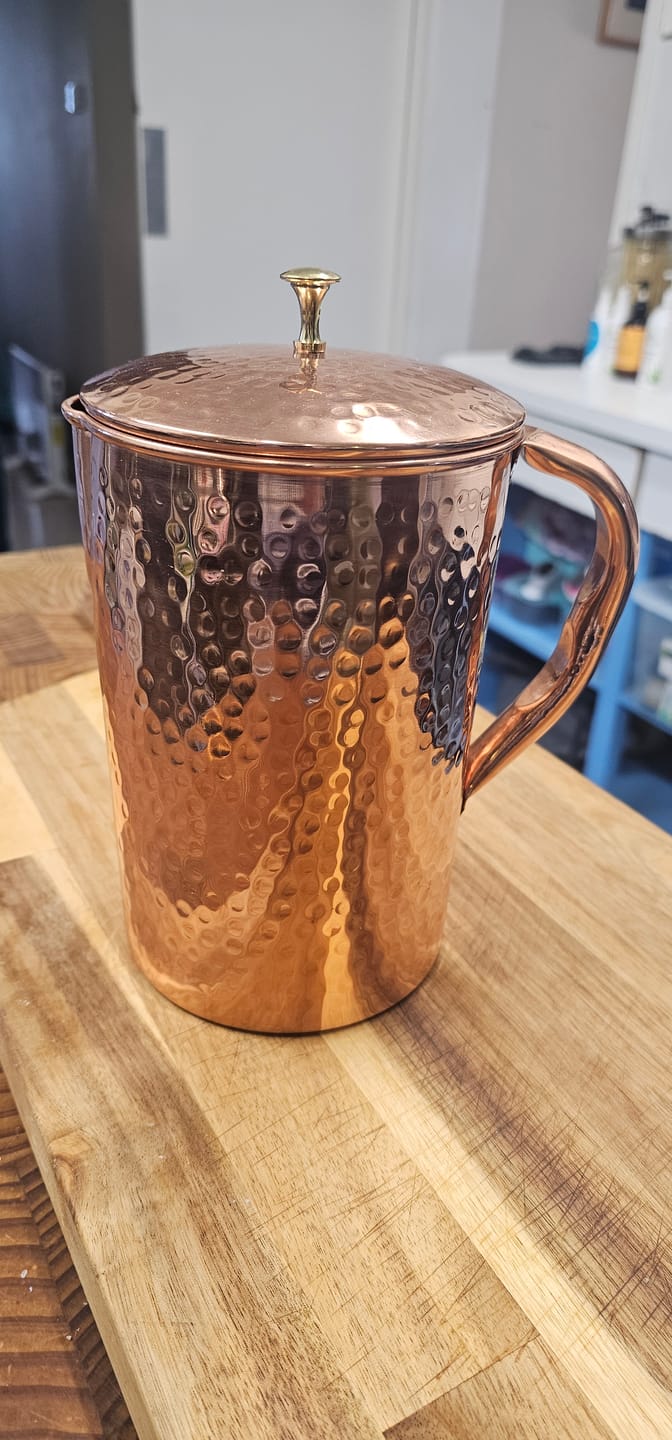 Customer photo review of Pure Copper Jug - 2L Hammered Copper Jug - Copper Culture
