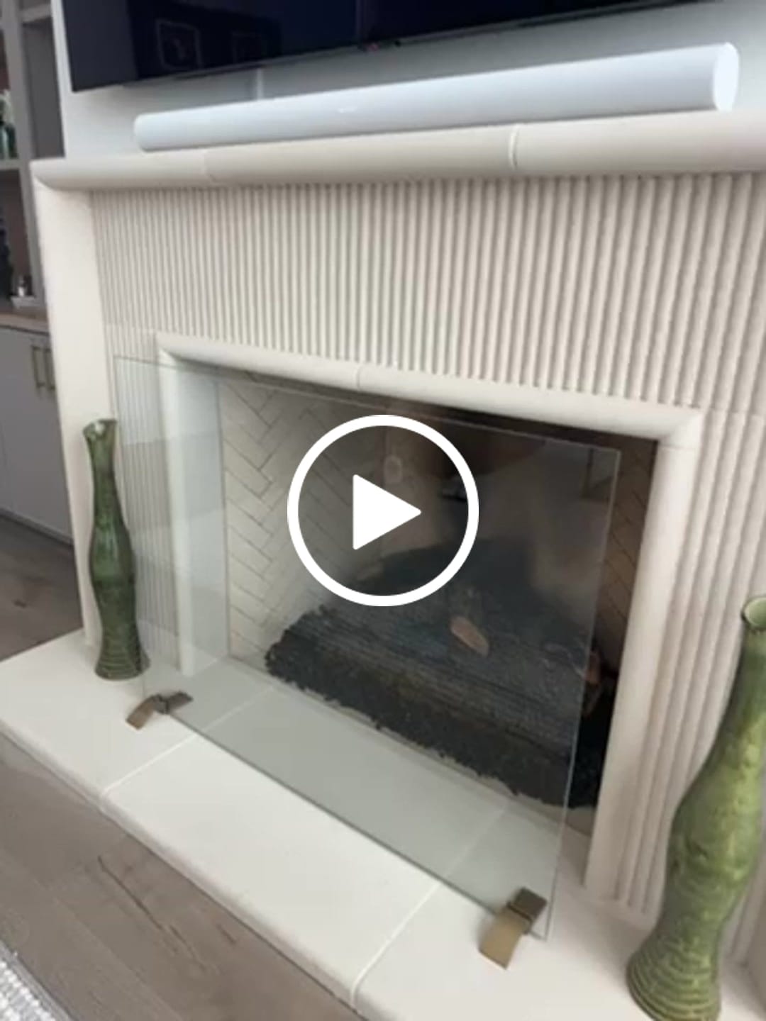 Customer video review of Custom Size - Frameless Clear Glass Fireplace Screen with Feet, Options