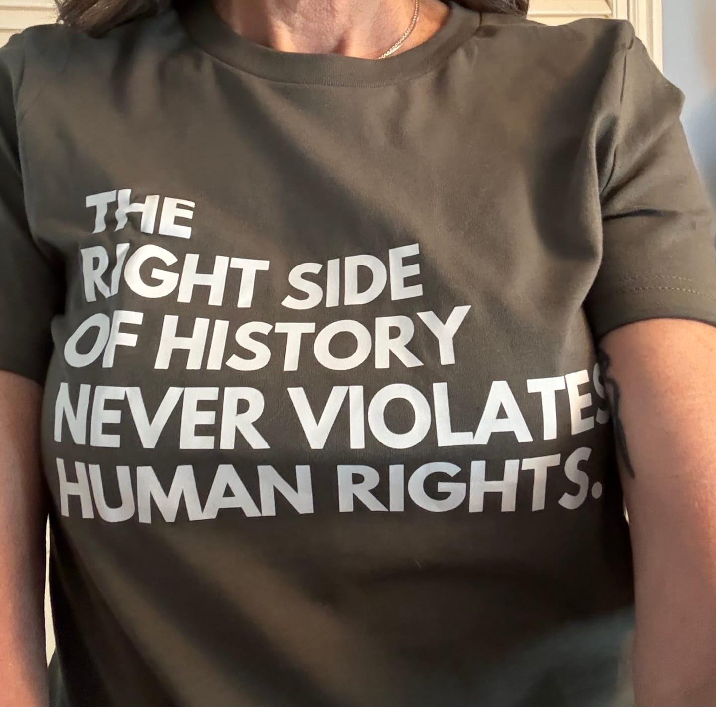 Customer photo review of Right Side of History Unisex T-shirt