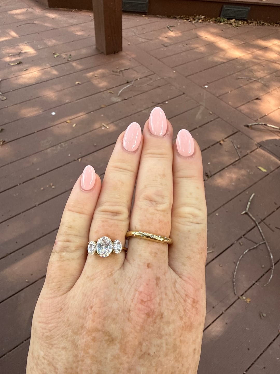 Customer photo review of Oval Triology Diamond-Inspired Ring