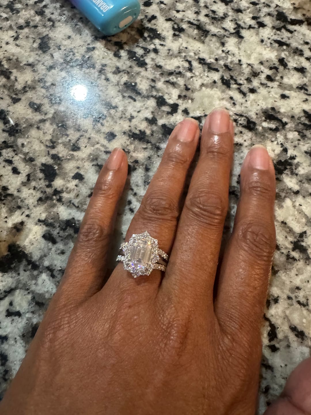 Customer photo review of Pavé Full Eternity Round Cut Enhancer Wedding Band