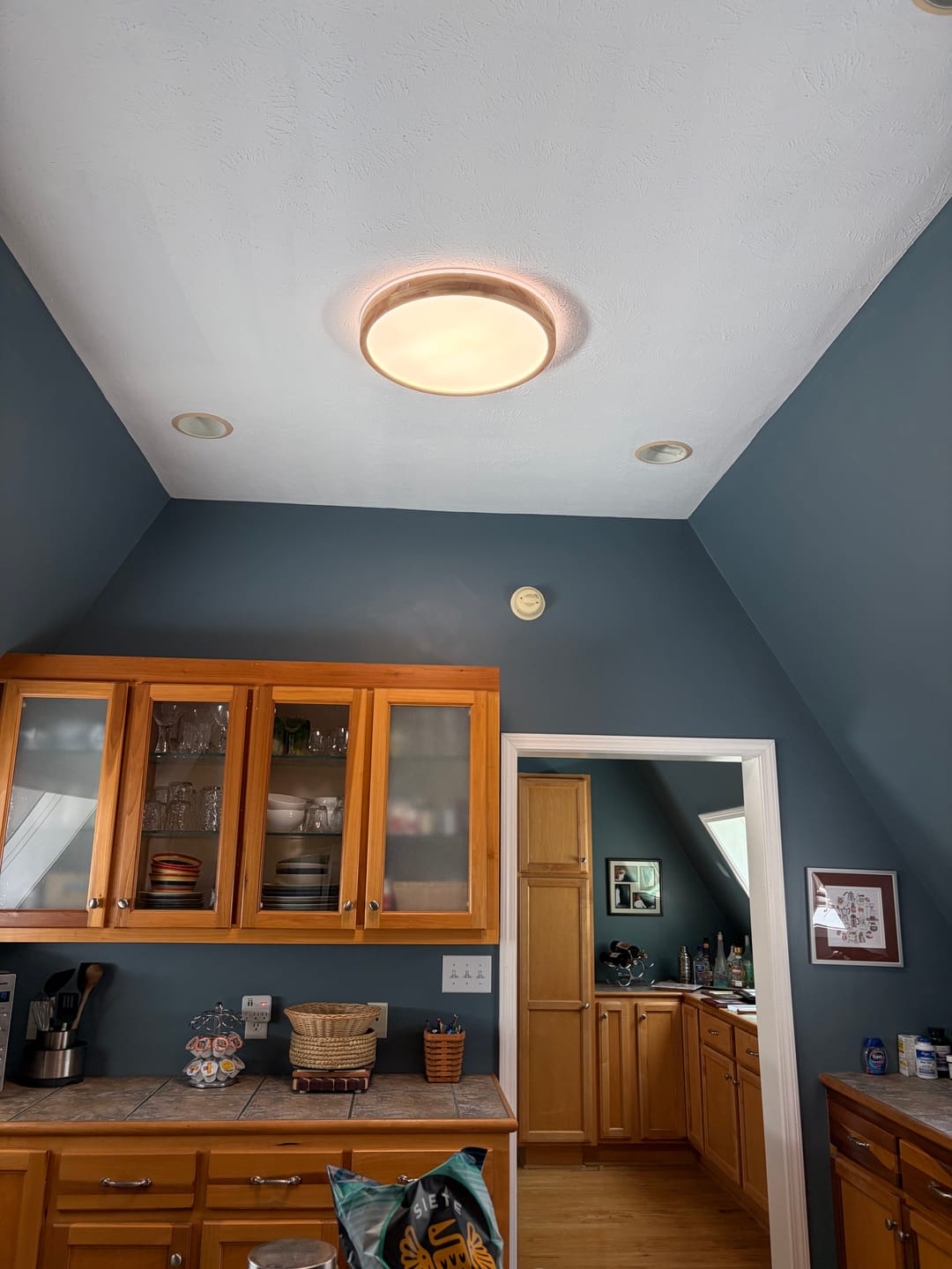 Customer photo review of Scandinavian Wooden Round Dimmable LED Flush Mount