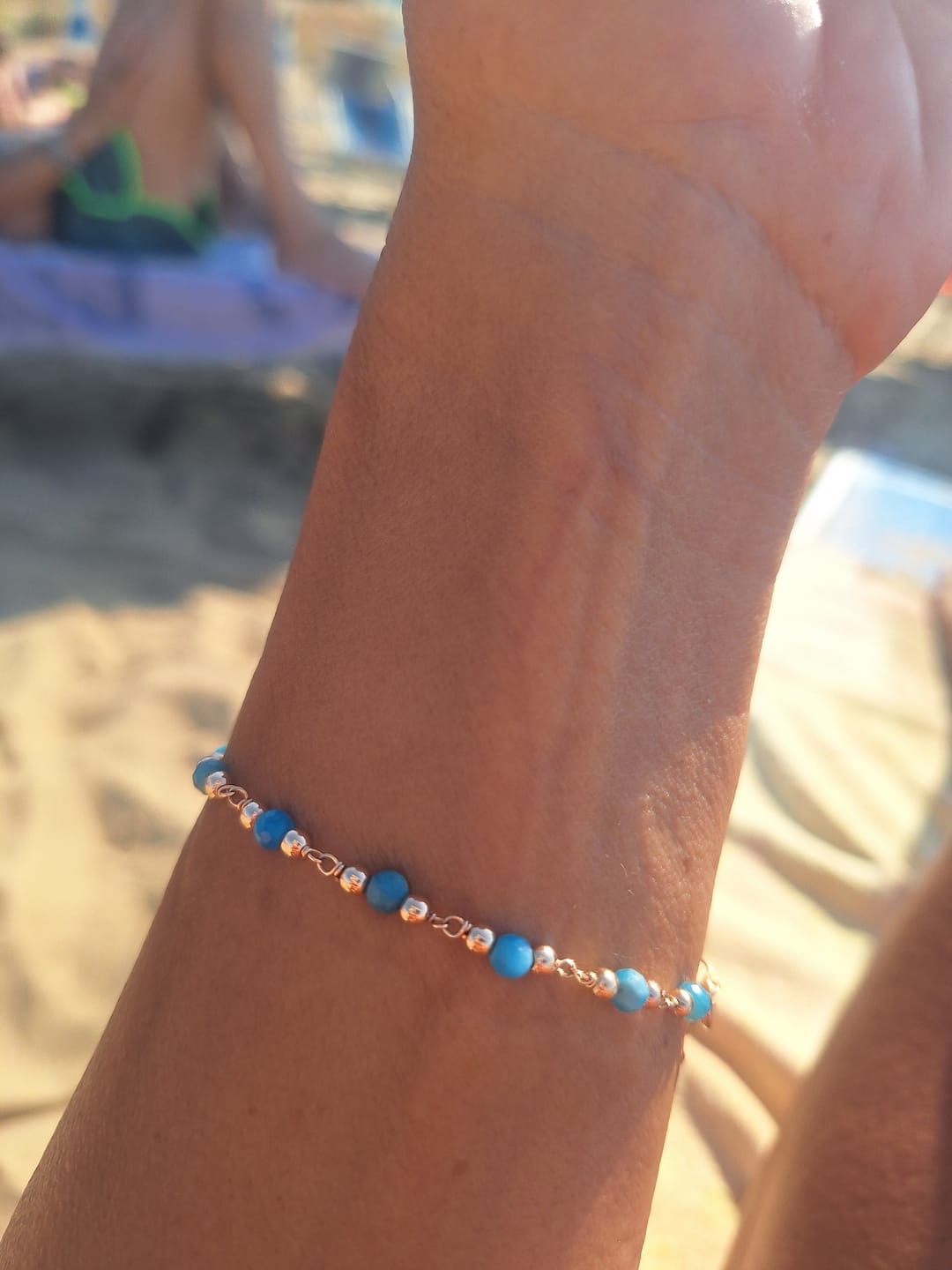 Customer photo review of Bracciale Rosario con Pietre Naturali Sfaccettate