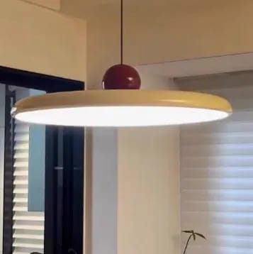 Customer photo review of Pendant Light, Mid-Century Swing Arm Disc, Acrylic, LED, Lola