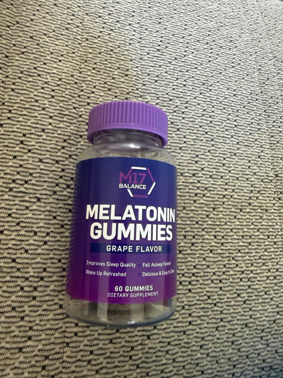 Customer photo review of Melatonin Gummies – Grape Flavor