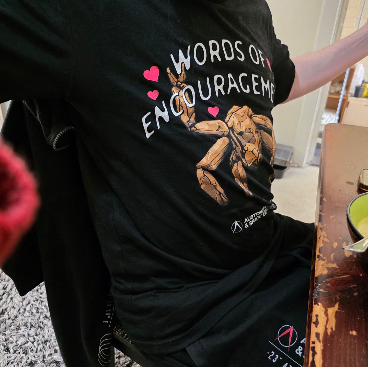 Customer photo review of Words of Encouragement Tee Black