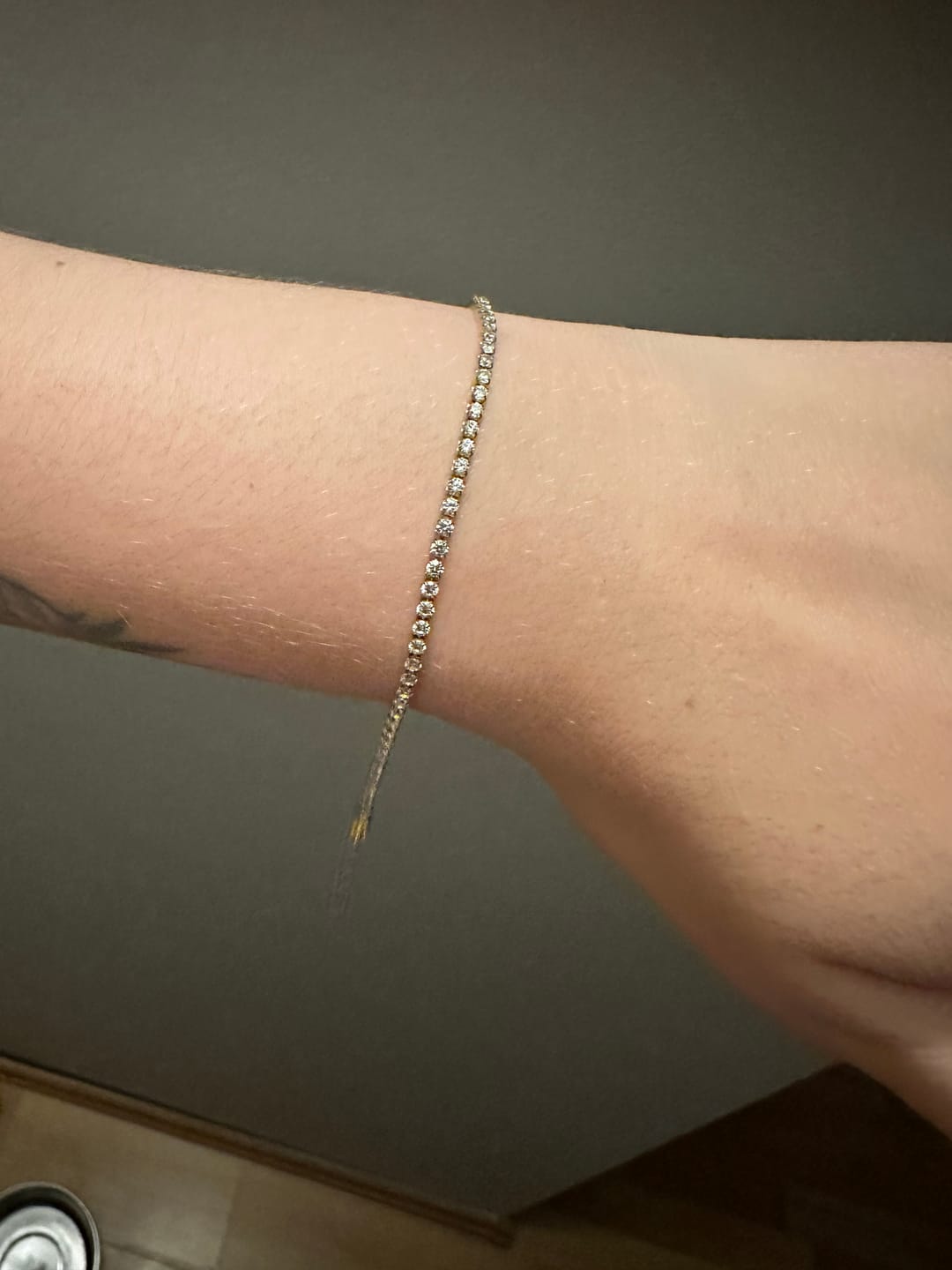 Customer photo review of Ava Petite Gold White Bracelet