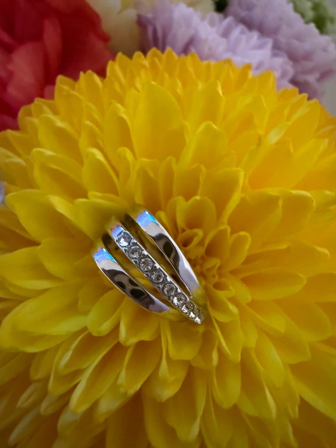 Customer photo review of Bella 18k White Gold Plated 17mm Hoop Earrings with Swarovski Crystals