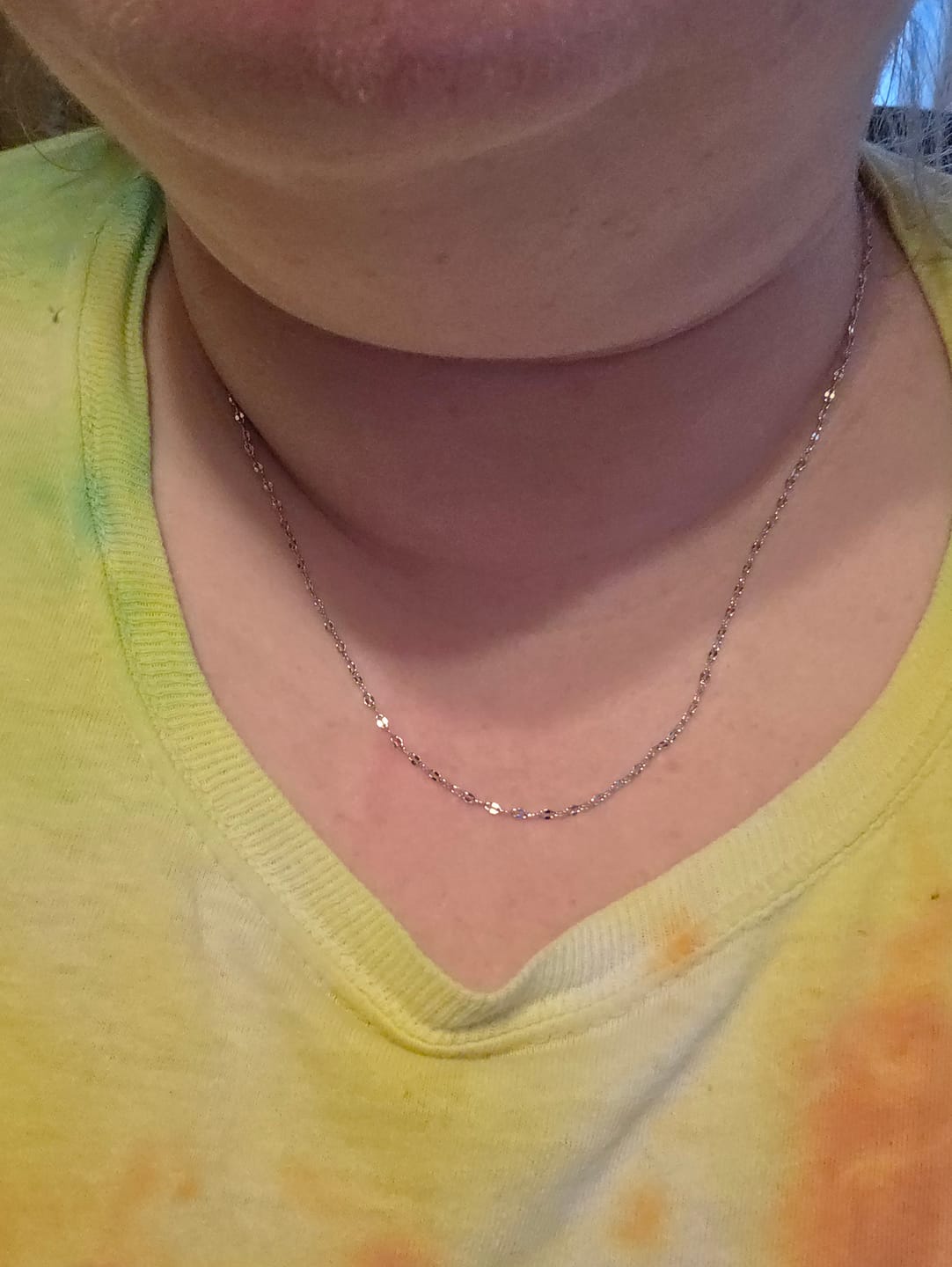 Customer photo review of Raegan 18k White Gold Plated Stacking Necklace Chain