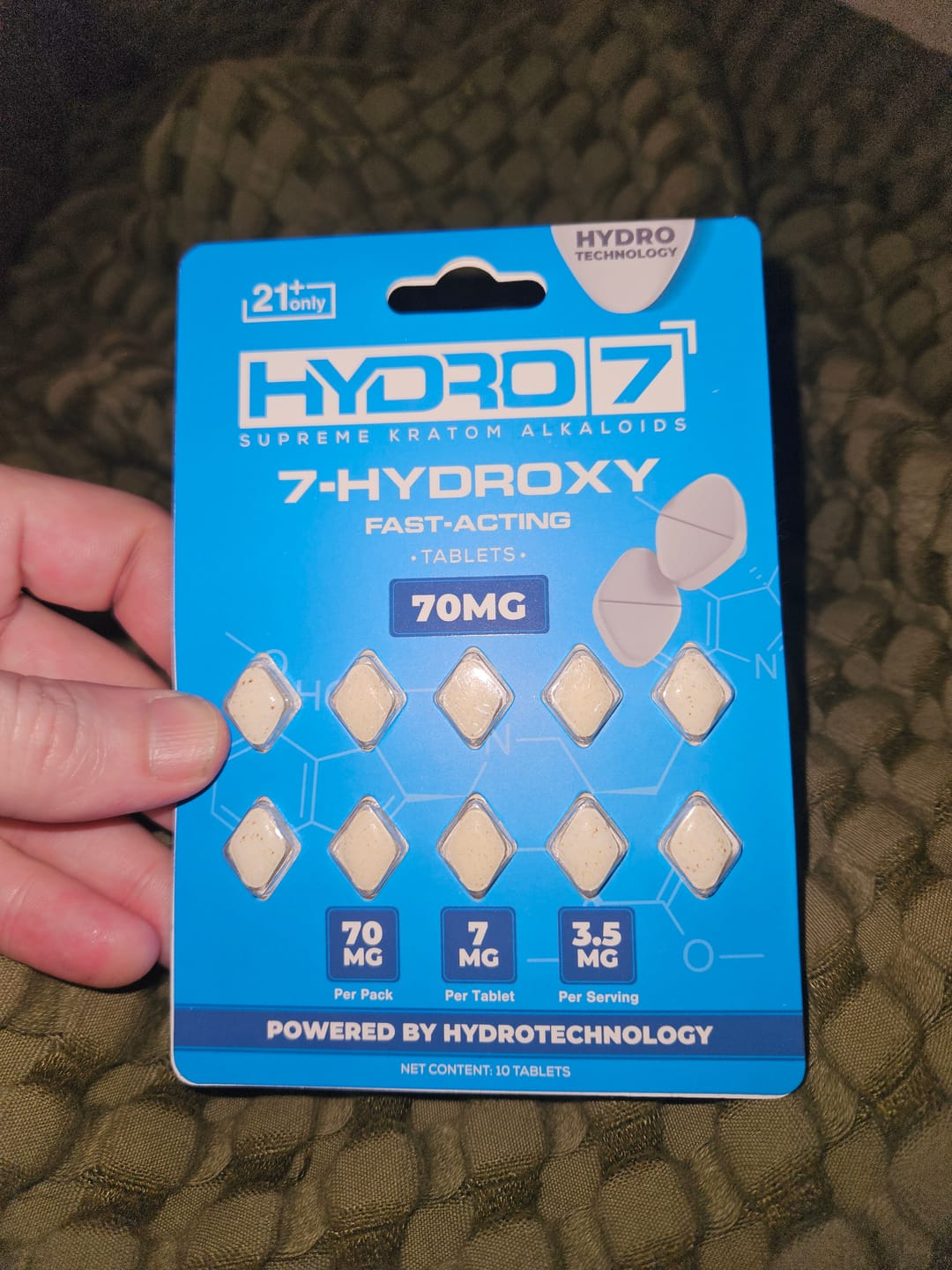 Customer photo review of 7-Hydroxy Tablets - 7MG (10 Count) 70MG