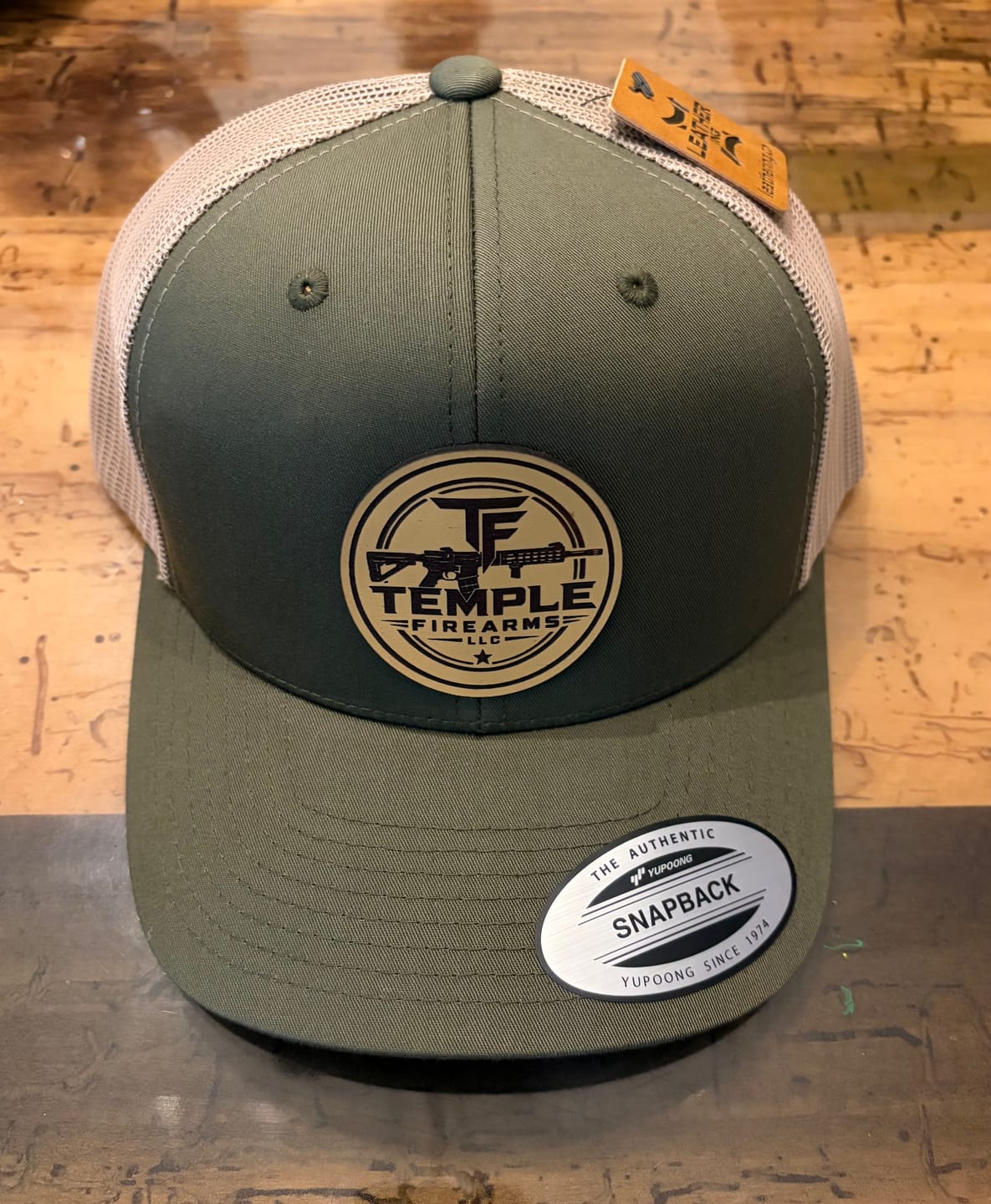 Customer photo review of Premium Custom Leather Patch Hats (Wholesale)