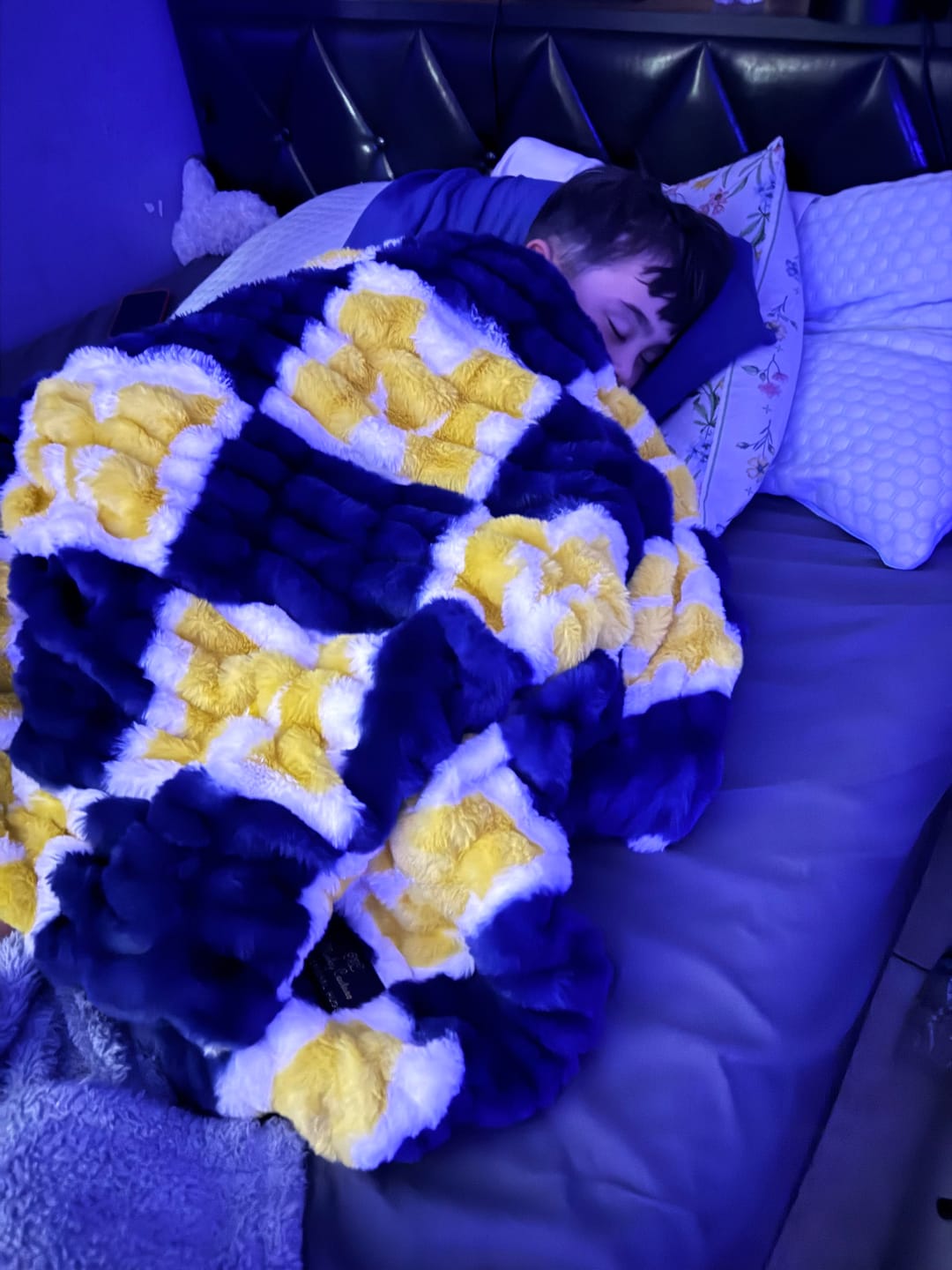 Customer photo review of University of Michigan Wolverines Blanket - Hugs