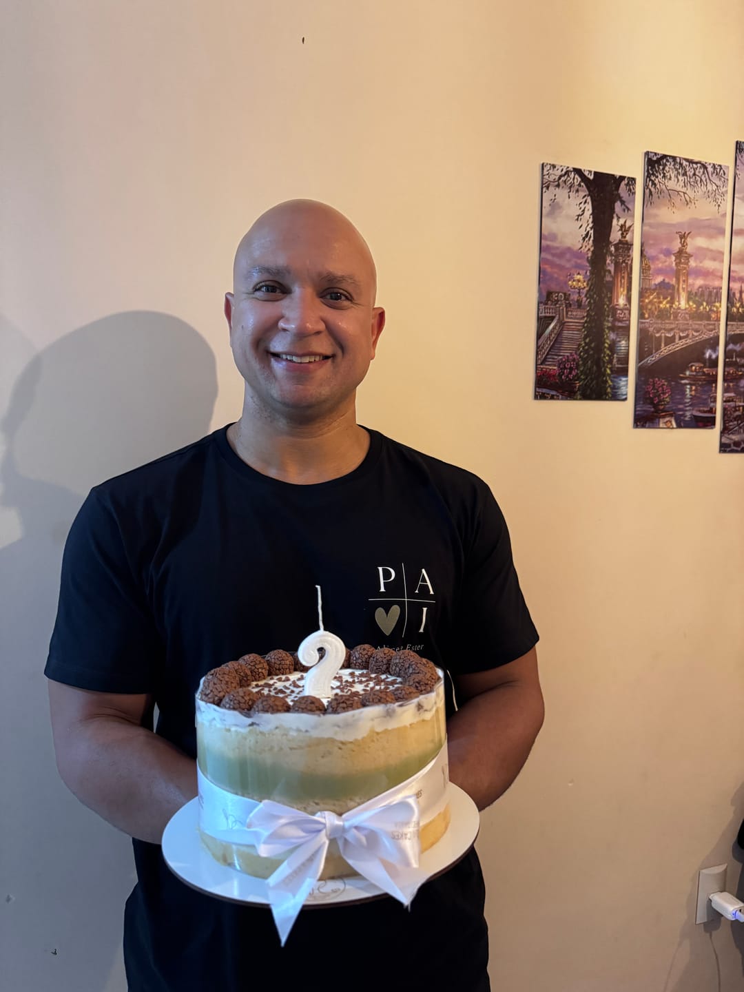 Customer photo review of Camiseta Personalizada PAI MINIMALISTA - 100% Algodão