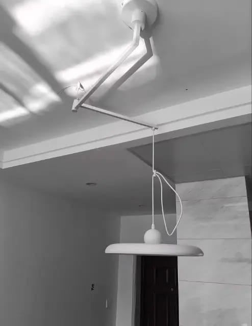 Customer photo review of Pendant Light, Mid-Century Swing Arm Disc, Acrylic, LED, Lola