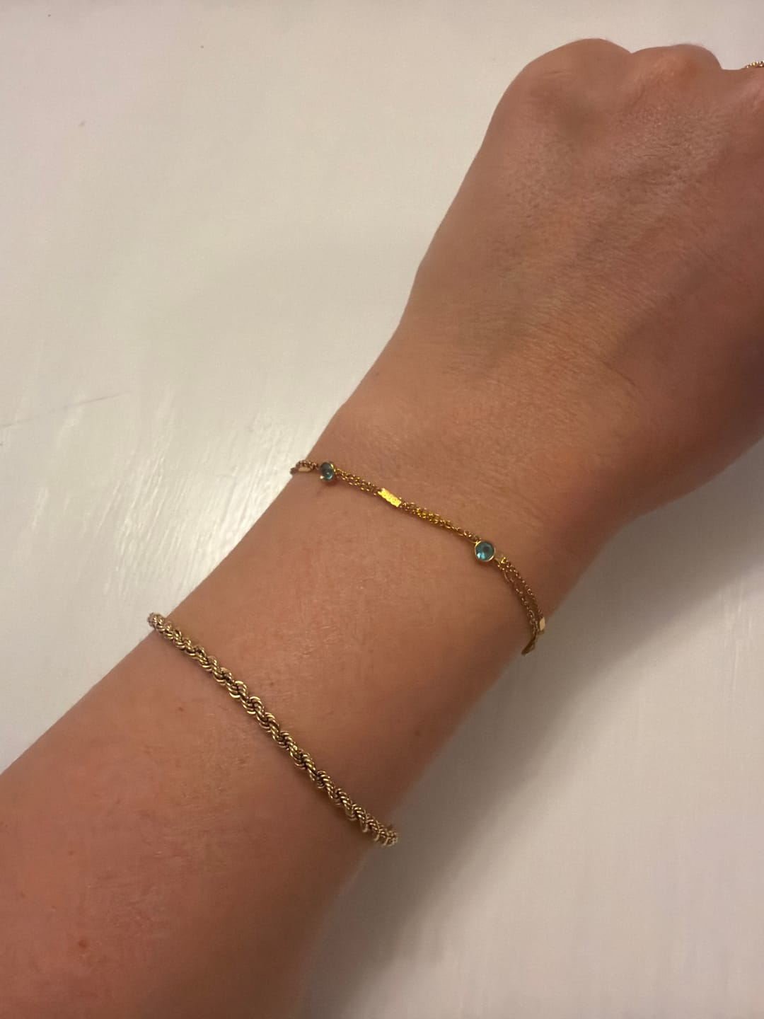 Customer photo review of Layered Blue Athena Crystal Bracelet